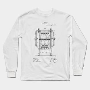 Brick machine Vintage Patent Hand Drawing Funny Novelty Long Sleeve T-Shirt